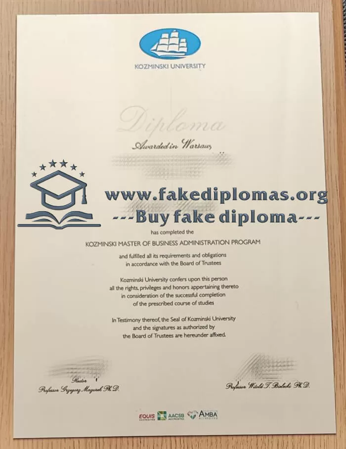 Buy Kozminski University fake diploma, Fake Kozminski University degree.