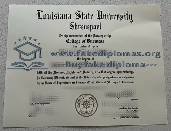 Buy Louisiana State University Shreveport fake diploma, Fake LSUS degree.