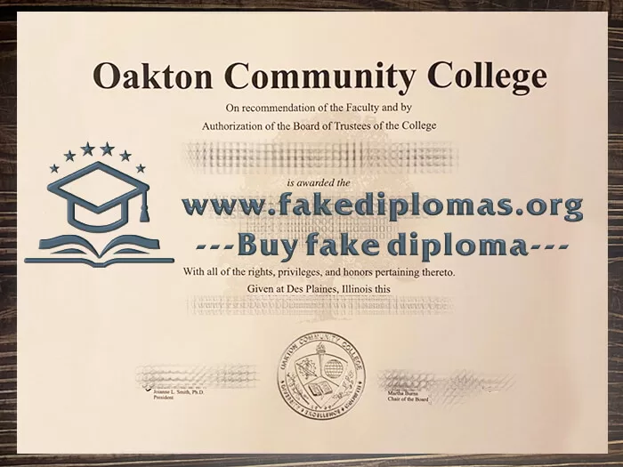 Buy Oakton Community College fake diploma.