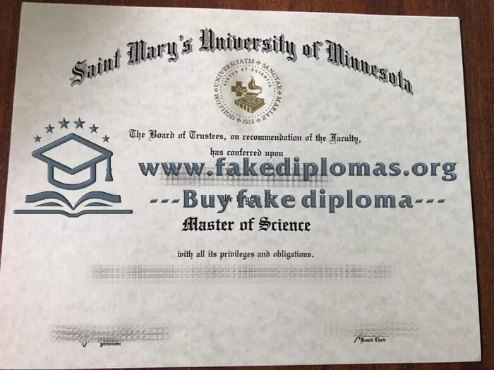 Buy Saint Mary’s University of Minnesota fake diploma, Fake SMUMN degree.