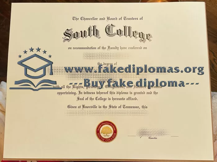 Buy South College fake diploma, Fake South College degree.