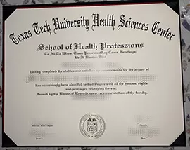 Purchase TTUHSC fake degree certificate online.