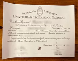 Order Universidad Tecnológica Nacional fake diploma.