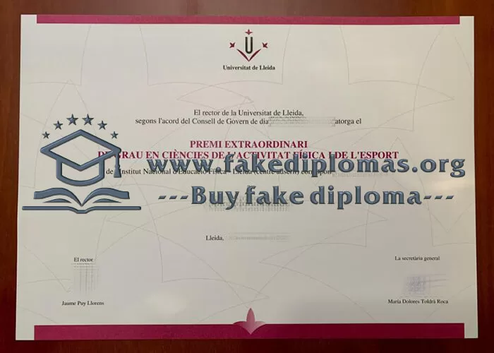 Buy Universitat de Lleida fake diploma, Fake UdL degree.