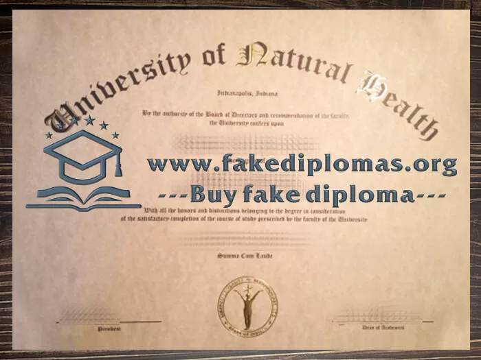 Buy University of Natural Health fake diploma.