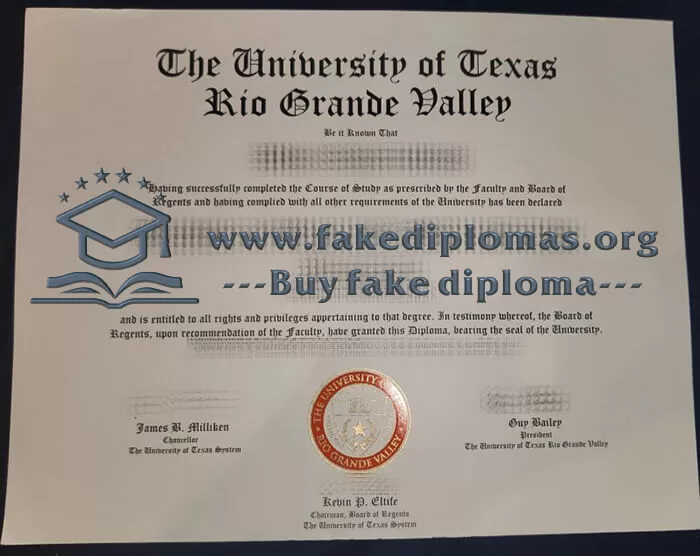 Buy University of Texas Rio Grande Valley fake diploma, Fake UTRGV degree.