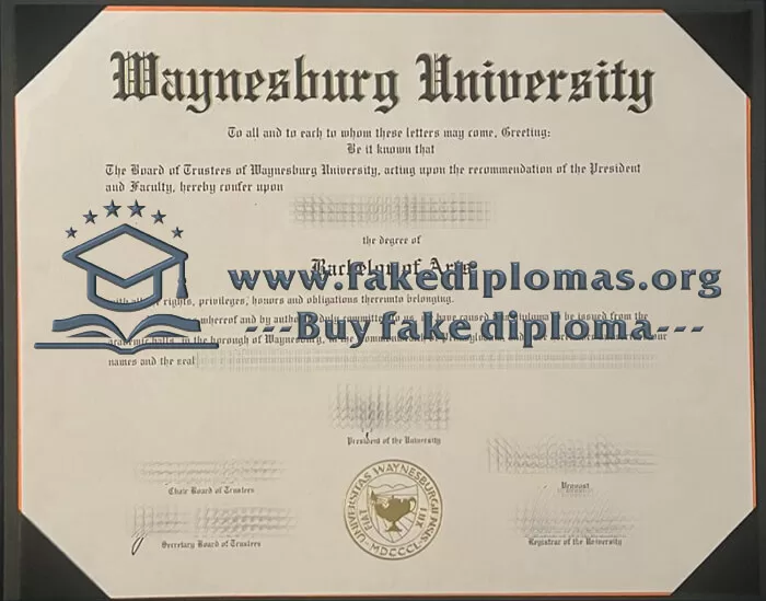 Buy Waynesburg University fake diploma online.