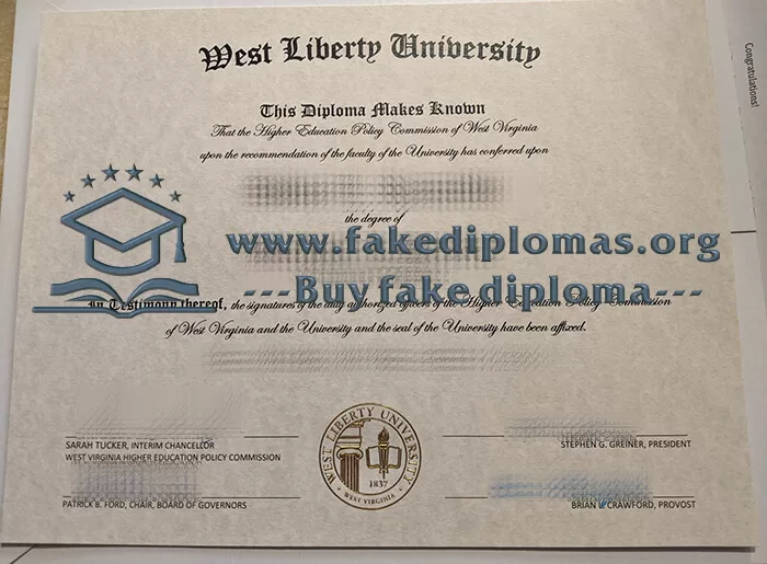 Buy West Liberty University fake diploma, Fake WLU degree.