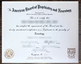 Order American Board of Psychiatry and Neurology fake certificate.