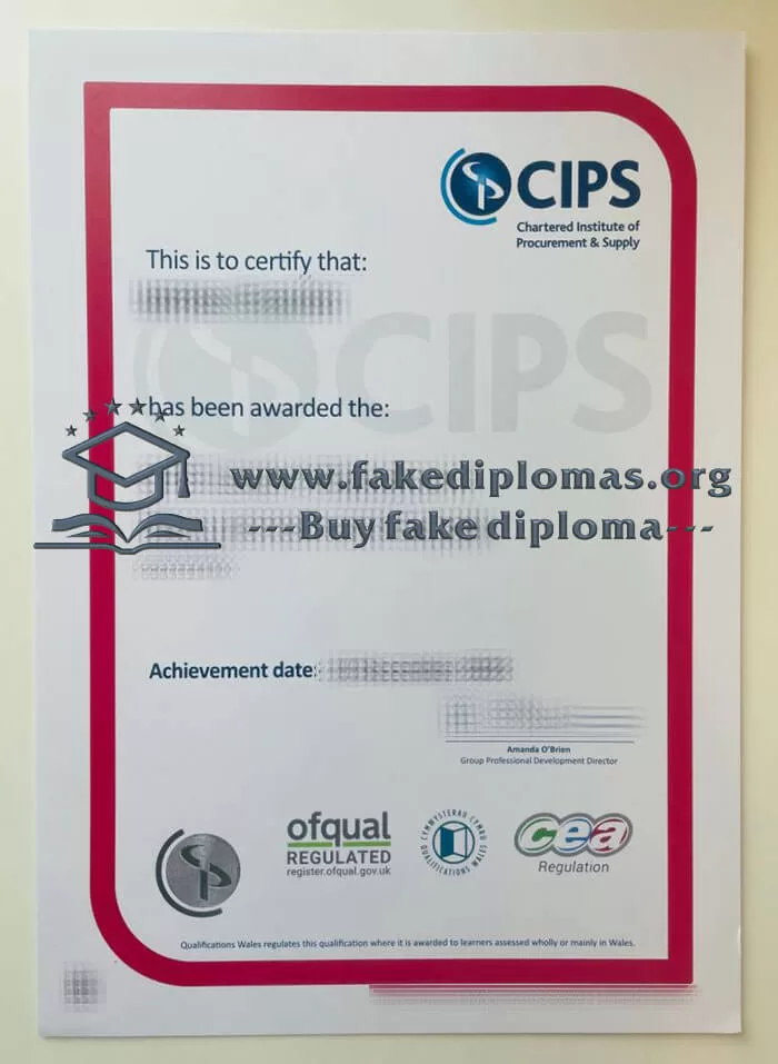 Buy CIPS Level 4 Diploma in Procurement and Supply fake certificate.