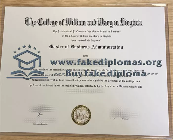 Buy College of William and Mary in Virginia fake diploma.