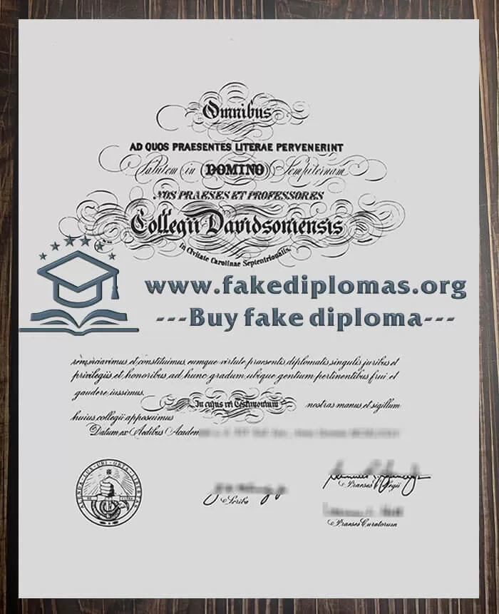 Buy a Davidson College fake diploma.