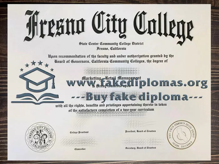 Buy Fresno City College fake diploma, Fake FCC degree.