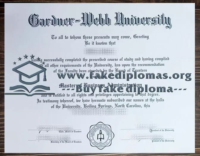 Buy Gardner–Webb University fake diploma, Fake GWU degree.