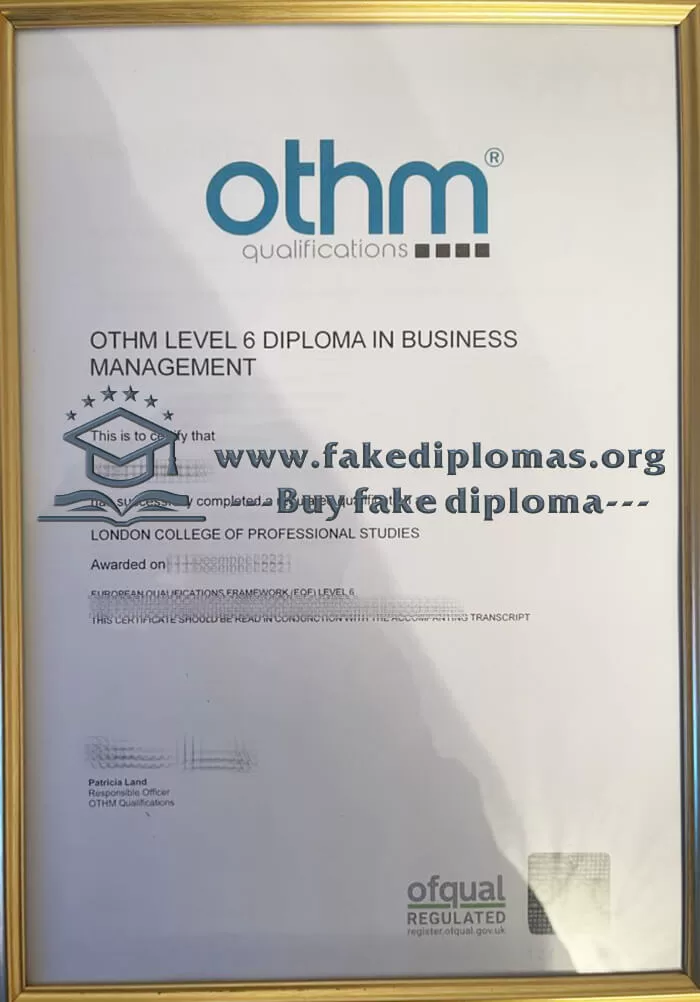 Buy OTHM Qualification fake certificate online.