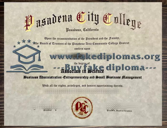 Buy Pasadena City College fake diploma, Fake PCC degree online.