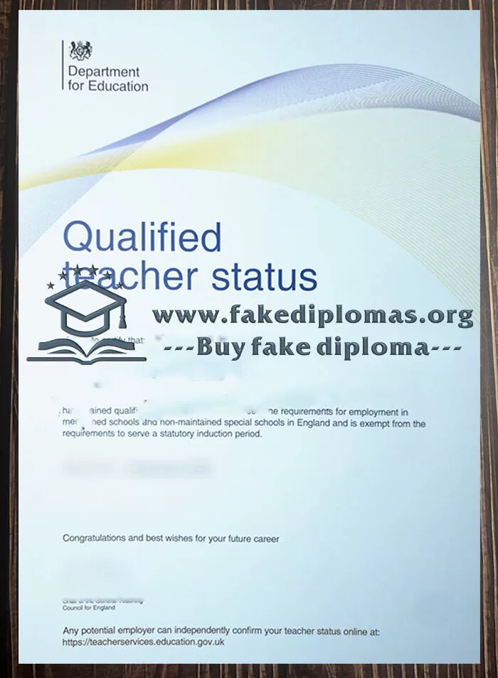 Buy Qualified Teacher Status fake diploma.