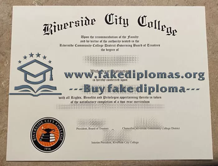 Buy Riverside City College fake diploma, Fake RCC degree online.