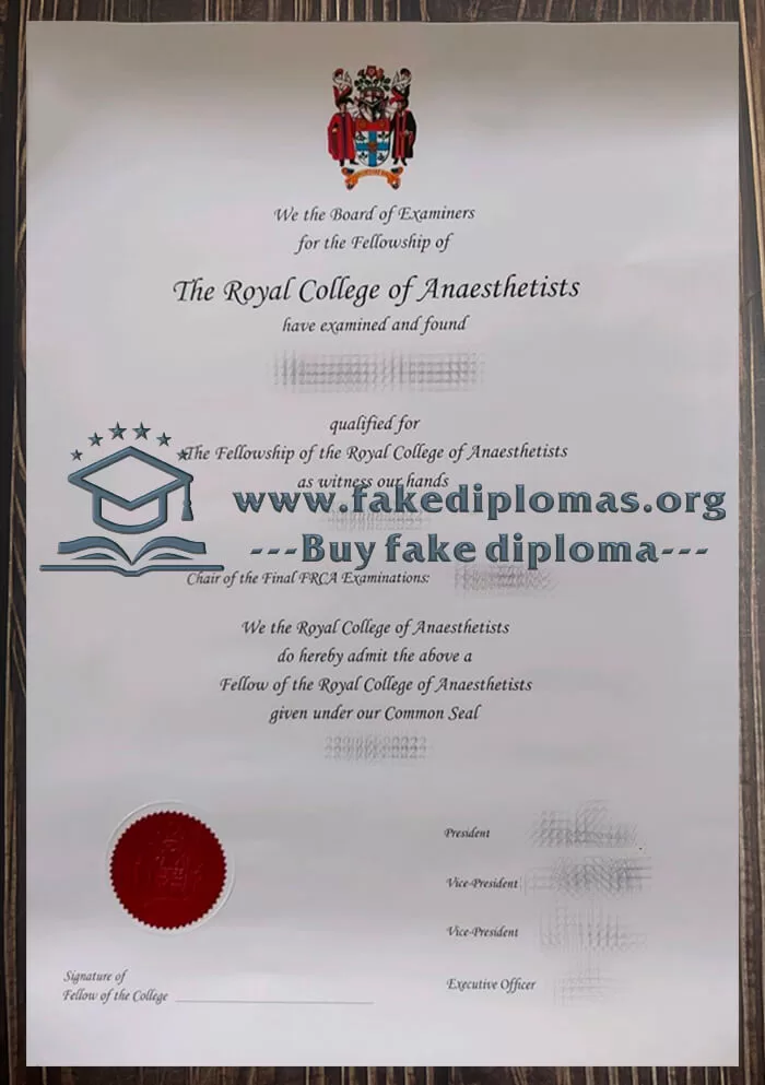 Buy Royal College of Anaesthetists fake diploma.