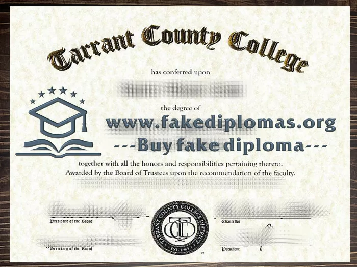 Buy Tarrant County College fake diploma, Fake TCC degree.