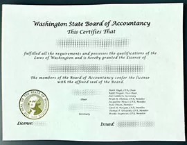 Get a Washington CPA license fake certificate.