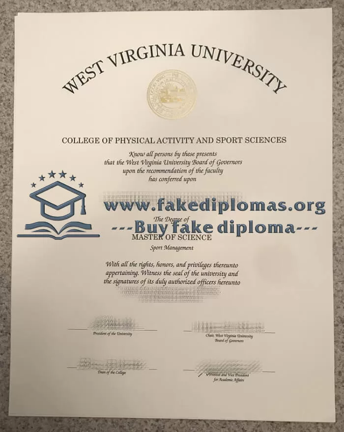 Buy West Virginia University fake diploma, Fake WVU degree online.