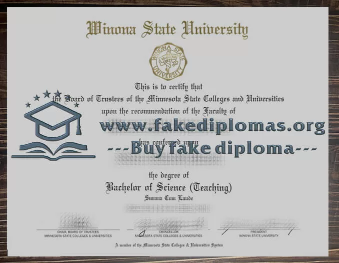 Buy Winona State University fake diploma, Fake WSU degree.