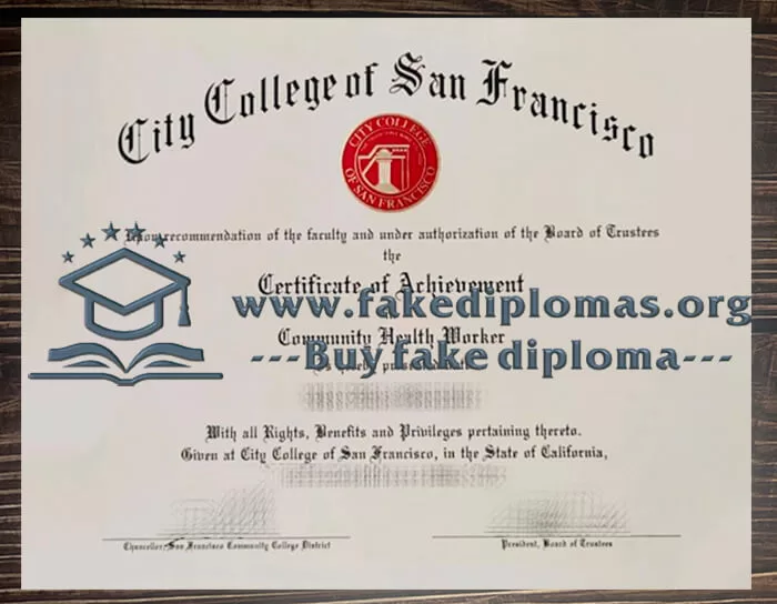 Buy City College of San Francisco fake diploma, Fake CCSF degree.