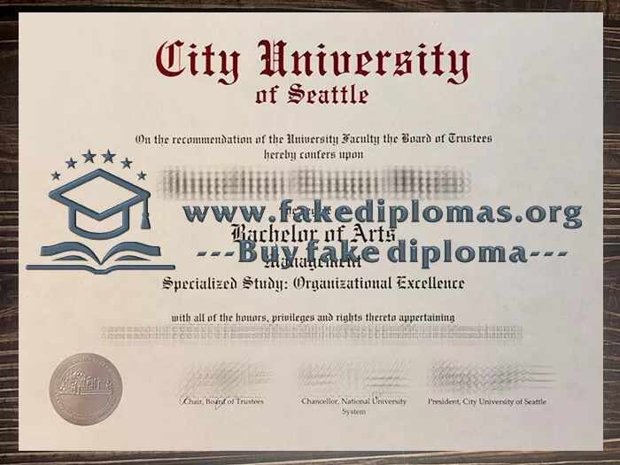 Buy a City University of Seattle fake diploma.