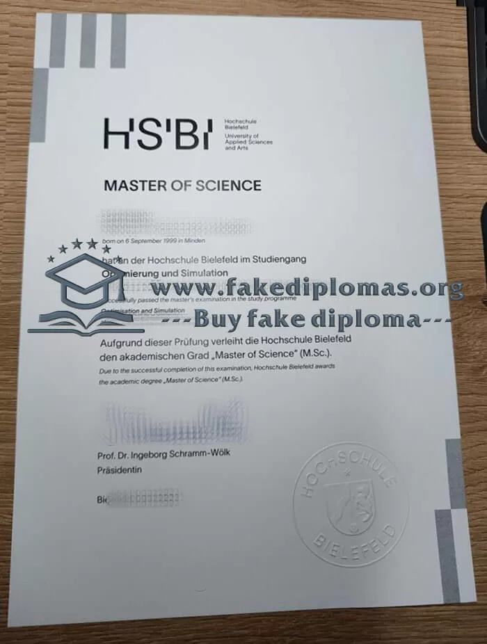 Buy Hochschule Bielefeld fake diploma, Fake Hochschule Bielefeld degree.