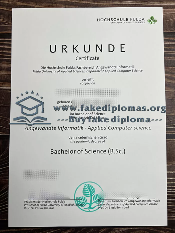 Buy a Fulda University of Applied Sciences fake certificate.