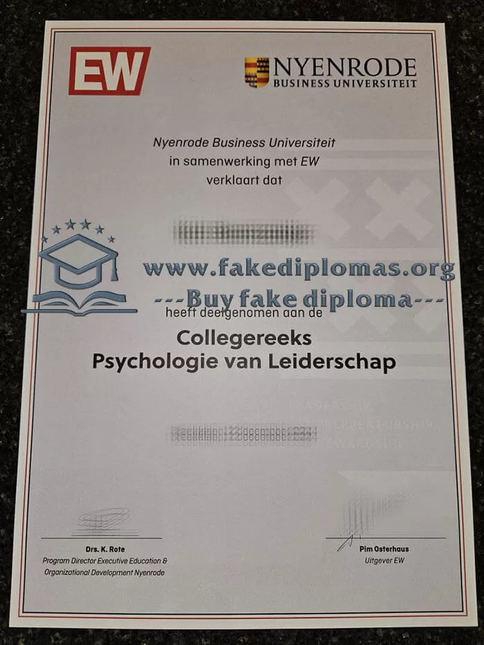 Buy Nyenrode Business University fake diploma, Fake NBU degree.