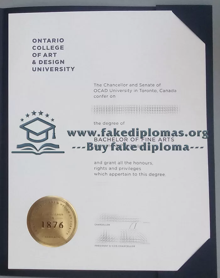 Fake Ontario College of Art & Design University diploma.