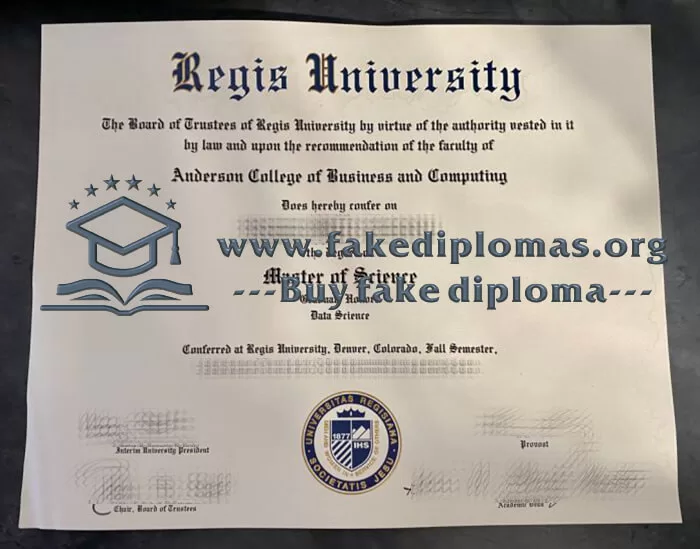 Buy Regis University fake diploma, Fake Regis University degree.