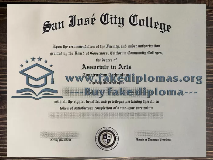 Buy a San José City College fake diploma online.