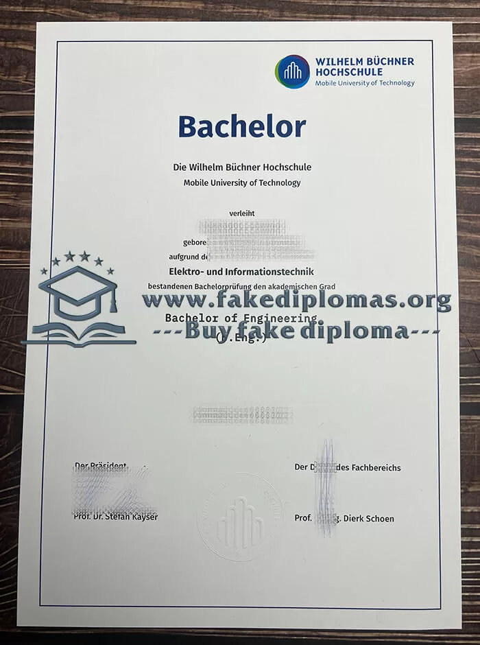 Get a Wilhelm Büchner Hochschule fake certificate.