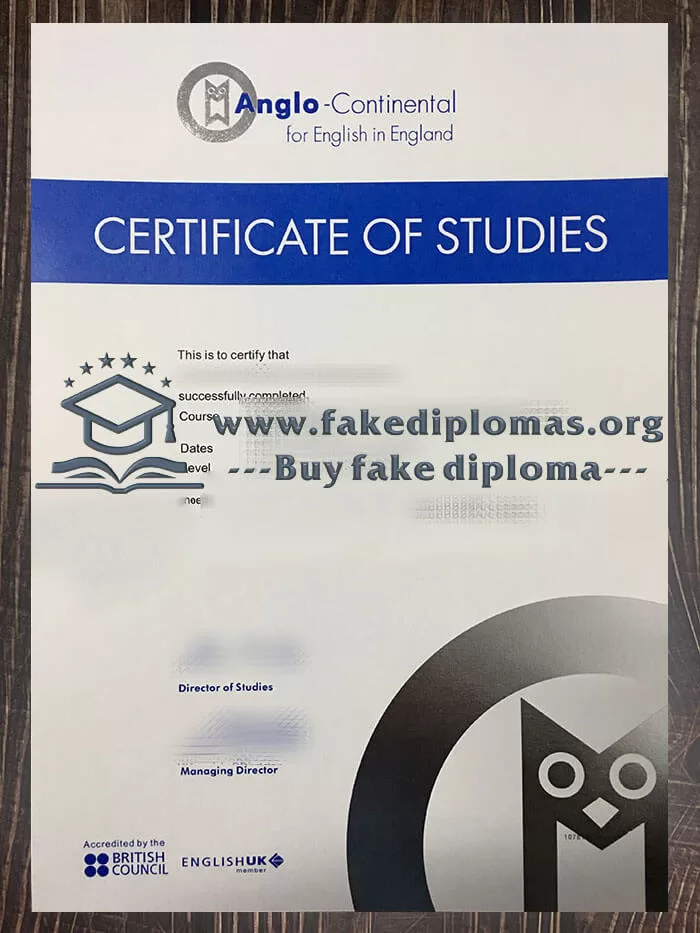 Buy a Anglo-Continental for English in England fake diploma.