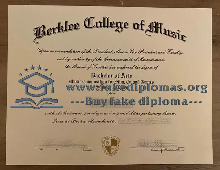 Buy a Berklee College of Music fake diploma.