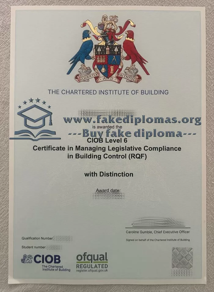 Buy Chartered Institute of Building fake diploma, Fake a CIOB degree.