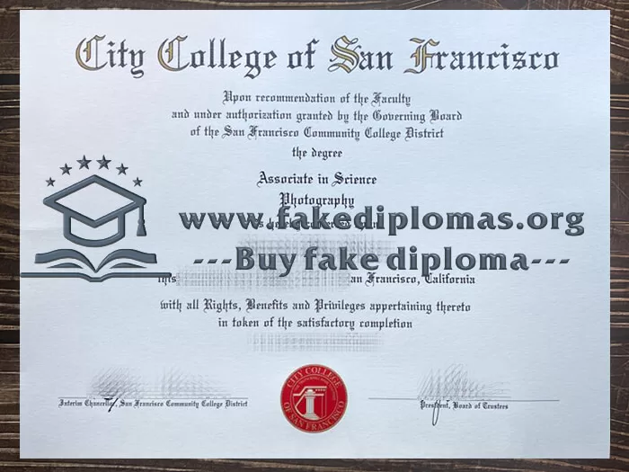 Get City College of San Francisco fake diploma, Fake City College of San Francisco degree.