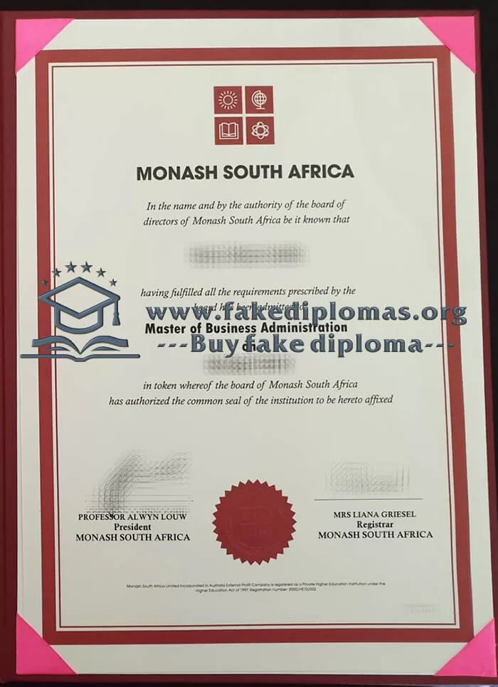 Purchase a Monash South Africa fake degree online.