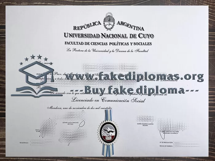 Buy a National University of Cuyo fake diploma.