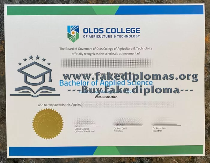 Buy a Olds College fake diploma, Fake a Olds College degree.