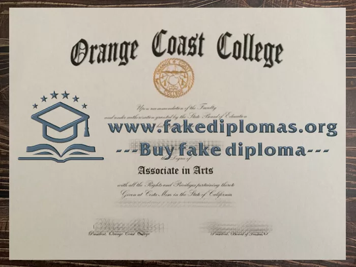 Buy Orange Coast College fake diploma, Fake OCC degree.