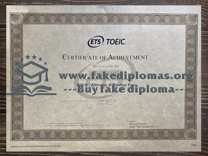 Buy a TOEIC fake certificate, Fake TOEIC certificate online.