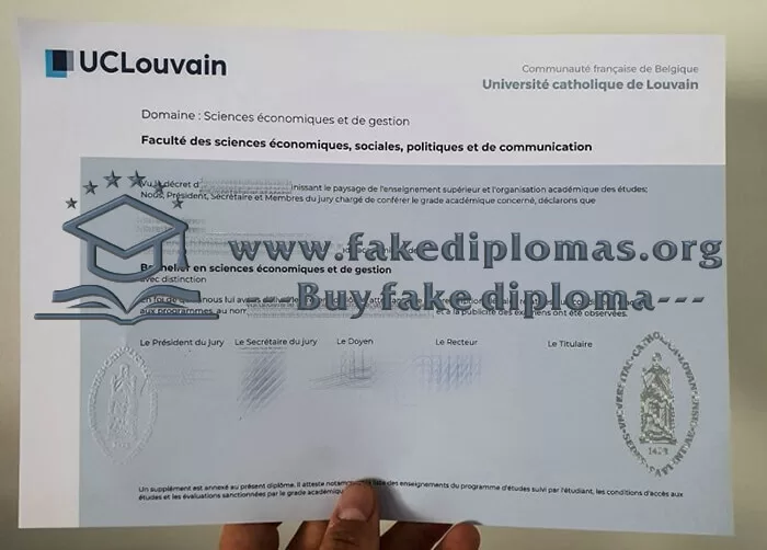 Buy Université catholique de Louvain fake degree, Fake UCL certificate.