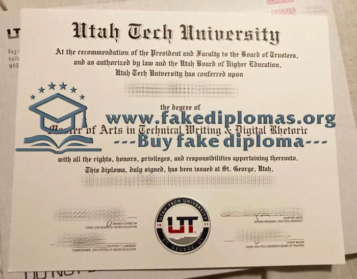 Buy a Utah Tech University fake diploma, Fake UT degree online.