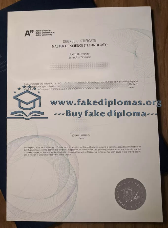 Buy a Aalto University fake diploma.