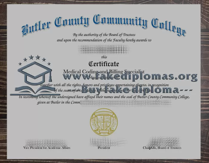 Buy a Butler County Community College fake diploma.