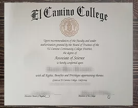 How does the El Camino College certificate look like?